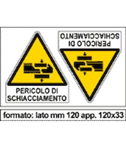 Adesivo 'pericolo di schiacciamento' da 2 etichette