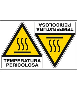 Adesivo 'temperatura pericolosa' da 2 etichette