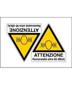 Adesivo 'attenzione rumorosità oltre 85 dB(A)' da 2 etichette