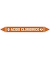 Foglio da 5 etichette autoadesive con frecce/simbolo/scritta Acido Cloridrico