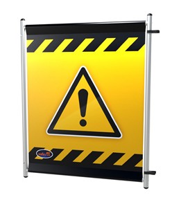 Transenna singola con telo in PVC stampato