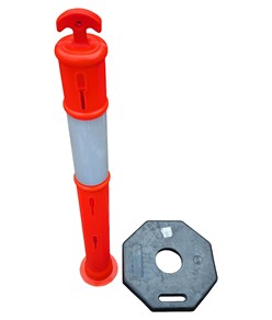 Colonnina di delimitazione con banda rifrangente