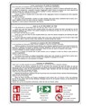 Cartello multilingue 'come comportarsi in caso di incendio'