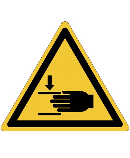 Cartello pericolo  schiacciamento mani