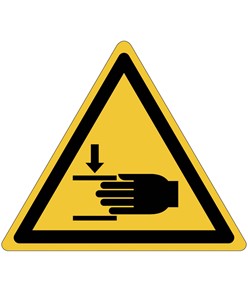 Cartello pericolo  schiacciamento mani