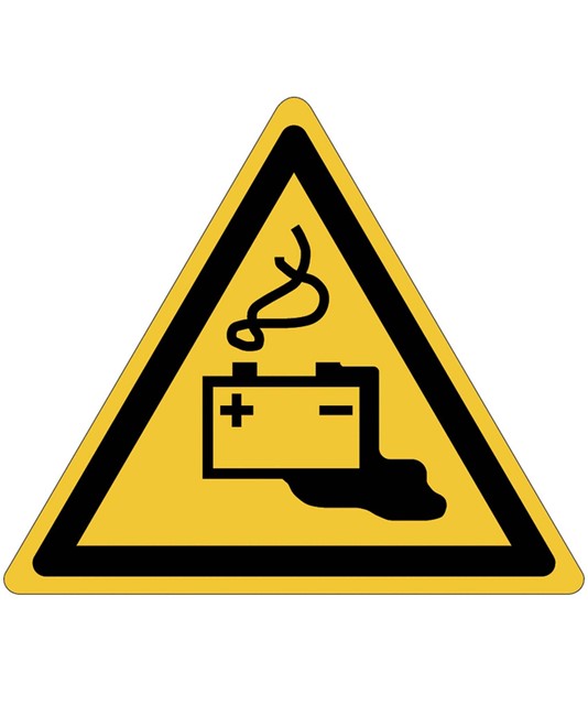 Cartello pericolo batterie in fase di carica Cartello pericolo batterie in fase di carica
