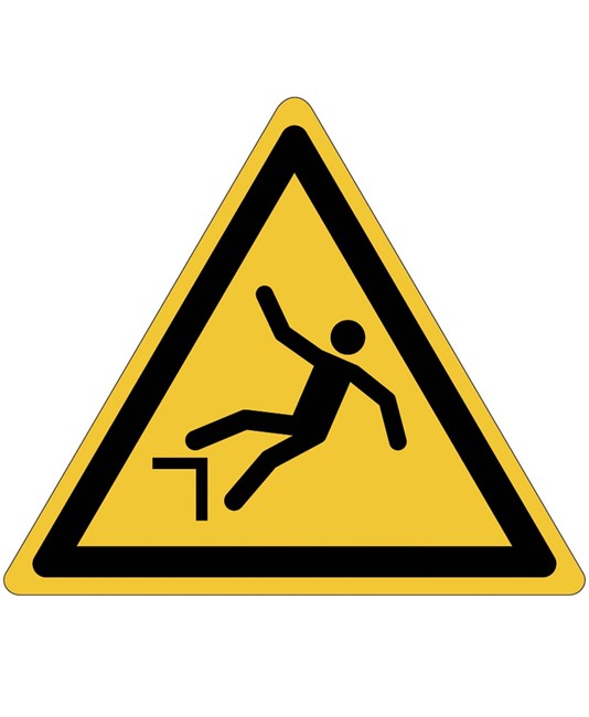 Cartello pericolo di caduta con dislivello Cartello pericolo di caduta con dislivello