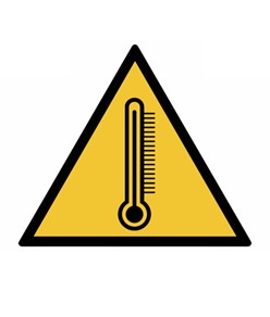 Cartello pericolo  alta temperatura