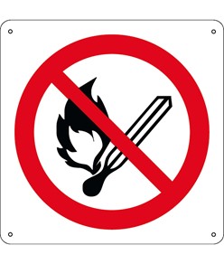 Cartello vietato  fumare o usare fiamme libere