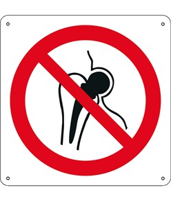 Cartello vietato  accesso ai portatori di protesi