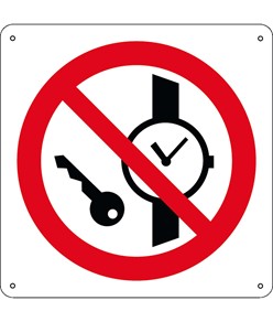 etichette adesive vietato  entrare con orologi ed oggetti metallici