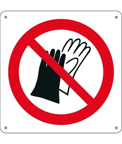 Cartello vietato  indossare i guanti