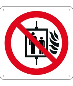 Cartello vietato  l'uso dell' ascensore in caso di incendio