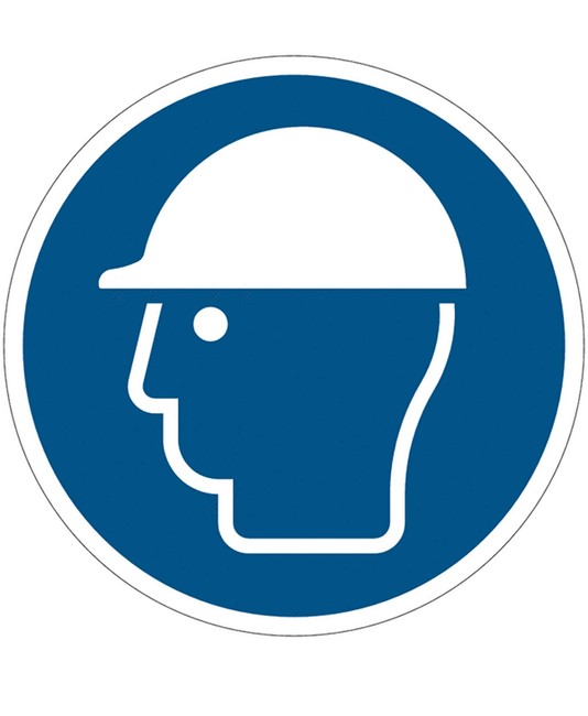 Cartello di obbligo indossare il casco di protezione Cartello di obbligo indossare il casco di protezione