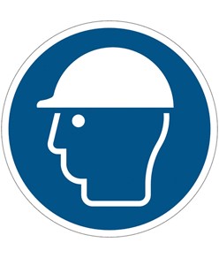Cartello di obbligo  indossare il casco di protezione