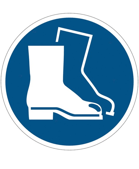 Cartello di obbligo indossare le calzature di sicurezza Cartello di obbligo indossare le calzature di sicurezza