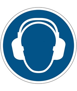 Cartello di obbligo  indossare le protezioni dell' udito