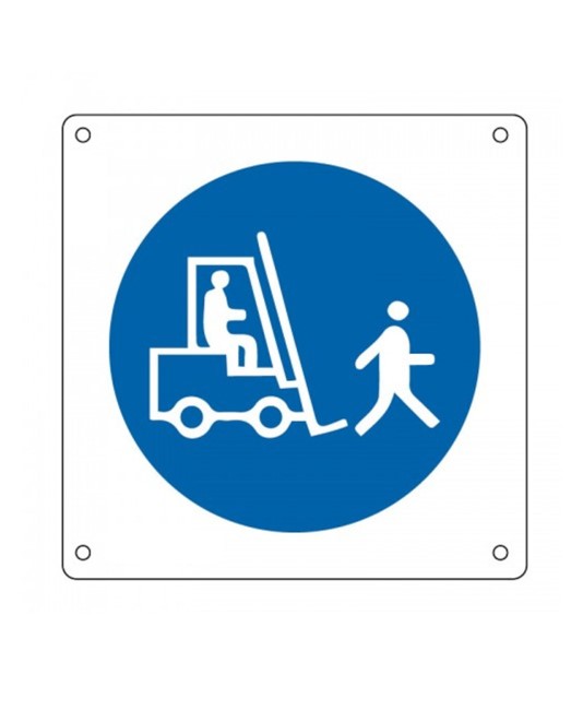 Cartello obbligo ai carrelli a procedere a passo d'uomo Cartello obbligo ai carrelli a procedere a passo d'uomo