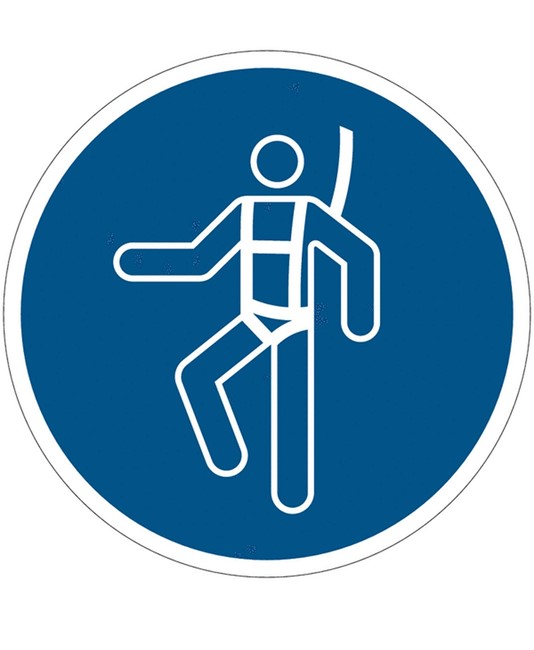 Cartello obbligo usare l'imbracatura di sicurezza Cartello obbligo usare l'imbracatura di sicurezza