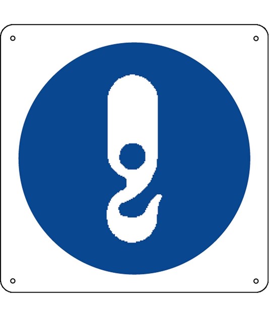 Cartello obbligo punto d'aggancio Cartello obbligo punto d'aggancio