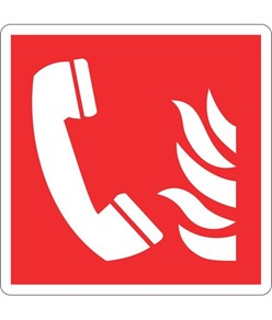 Cartello con simbolo 'telefono antincendio'