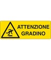 etichette autoadesive  Attenzione gradino