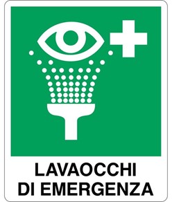 etichette adesive con scritta 'lavaocchi di emergenza'