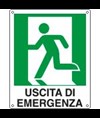 Cartello di emergenza 'uscita di emergenza a sinistra'