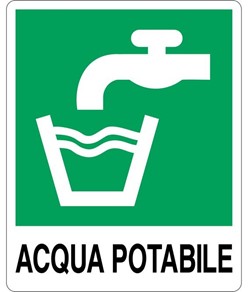 etichette adesive di emergenza simbolo 'acqua potabile' con scritta