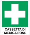 Cartello con scritta 'cassetta di medicazione'