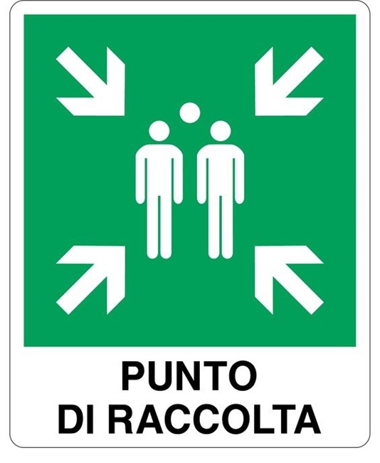Cartello in alluminio Punto di raccolta Cartello in alluminio Punto di raccolta