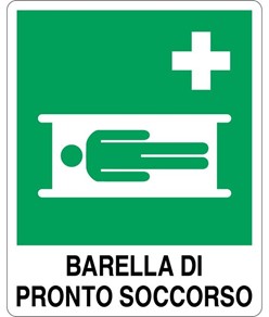etichette adesive simbolo 'barella di pronto soccorso' con scritta