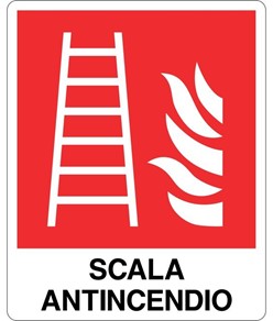 Cartello con scritta 'scala antincendio'