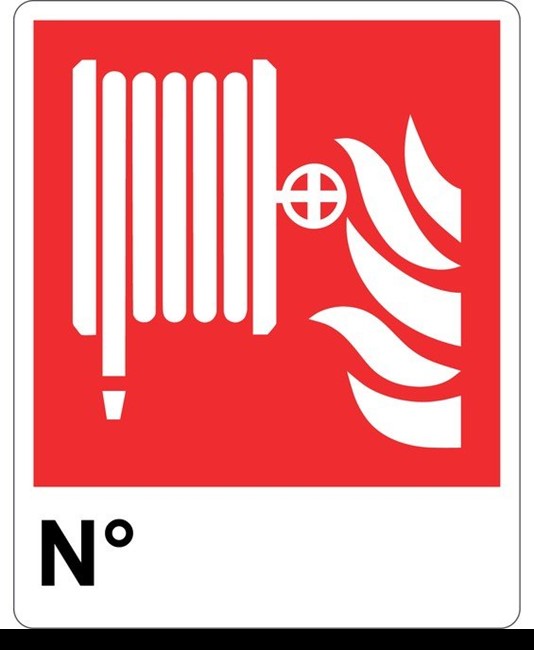 etichette adesive lancia/naspo antincendio con scritta 'N°'