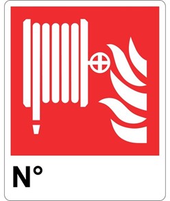 Cartello lancia antincendio con scritta 'N°'