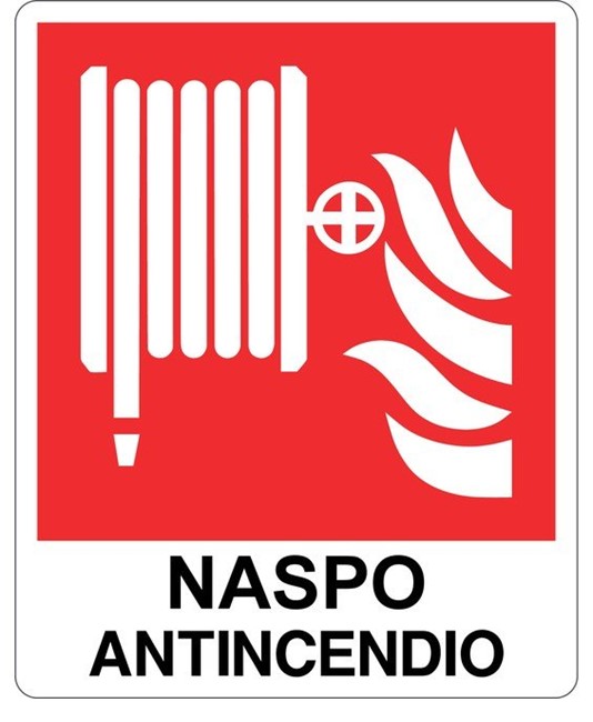 Cartello antincendio con scritta 'naspo antincendio' Cartello antincendio con scritta 'naspo antincendio'
