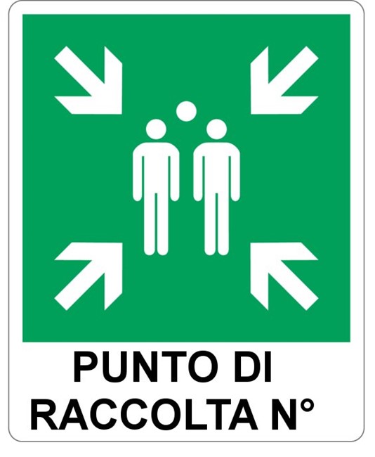 Cartello di emergenza 'punto di raccolta n.' Cartello di emergenza 'punto di raccolta n.'