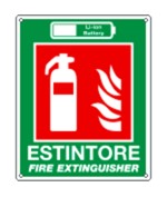Cartello antincendio 'estintore per batterie a litio'