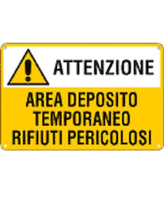 Cartello in alluminio Attenzione area deposito temporaneo rifiuti pericolosi Cartello in alluminio Attenzione area deposito temporaneo rifiuti pericolosi
