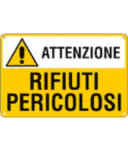 Cartello 'attenzione rifiuti pericolosi' Cartello 'attenzione rifiuti pericolosi'