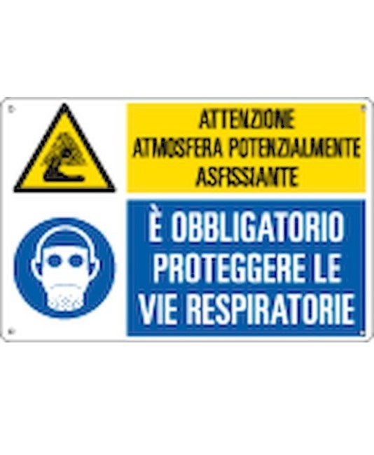 Cartello attenzione atmosfera asfissiante Cartello attenzione atmosfera asfissiante