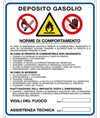 Cartello multisimbolo norme comportamento  'Deposito gasolio'