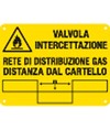 Cartello informativo 'valvola intercettazione rete di distribuzione gas'