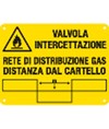 Cartello informativo 'valvola intercettazione rete di distribuzione gas'