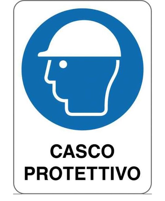 Cartello obbligo  casco protettivo Cartello obbligo  casco protettivo