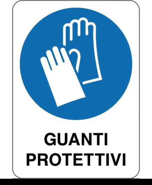 etichette adesive obbligo  guanti protettivi