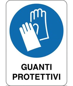 Cartello obbligo  guanti protettivi