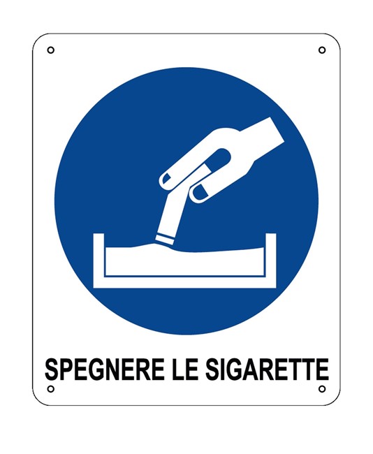 Cartello obbligo spegnere le sigarette Cartello obbligo spegnere le sigarette