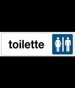 Targa alluminio a specchio EasyFix 'Toilette' con simbolo uomo/donna