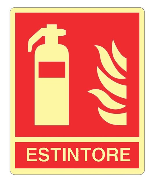 Cartello fotoluminescente in alluminio 'Estintore' Cartello fotoluminescente in alluminio 'Estintore'